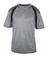 4340 Badger Adult Fusion Short-Sleeve Tee Steel/ Maroon