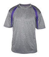4340 Badger Adult Fusion Short-Sleeve Tee Steel/ Purple