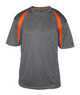 4340 Badger Adult Fusion Short-Sleeve Tee Carbon/ Burnt Orange
