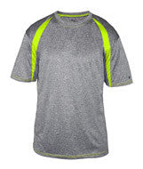 4340 Badger Adult Fusion Short-Sleeve Tee Steel/ Safety Yellow