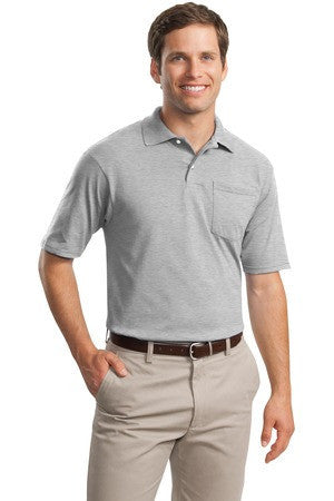 JERZEES -SpotShield   5.6-Ounce Jersey Knit Sport Shirt with Pocket. 436MP Ash