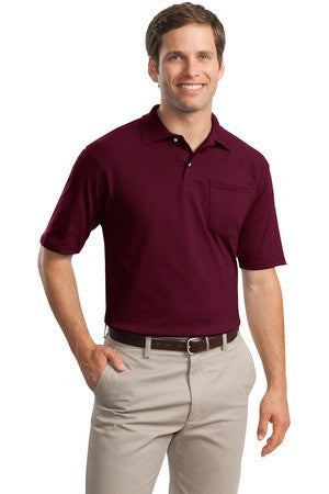 JERZEES -SpotShield   5.6-Ounce Jersey Knit Sport Shirt with Pocket. 436MP Maroon