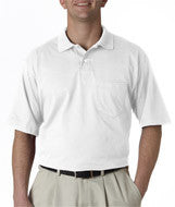 436 Jerzees Adult SpotShield&trade; Jersey Pocket Polo White