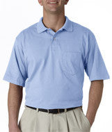 436 Jerzees Adult SpotShield&trade; Jersey Pocket Polo Light Blue