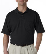 436 Jerzees Adult SpotShield&trade; Jersey Pocket Polo Black