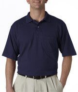 436 Jerzees Adult SpotShield&trade; Jersey Pocket Polo J Navy