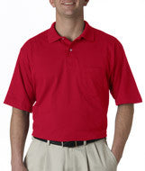 436 Jerzees Adult SpotShield&trade; Jersey Pocket Polo True Red