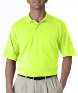 436 Jerzees Adult SpotShield&trade; Jersey Pocket Polo Safety Green (50/50)