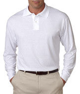 437ML Jerzees Adult SpotShield&trade; Long-Sleeve Jersey Polo White