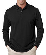 437ML Jerzees Adult SpotShield&trade; Long-Sleeve Jersey Polo Black