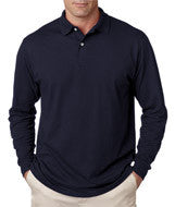 437ML Jerzees Adult SpotShield&trade; Long-Sleeve Jersey Polo J Navy