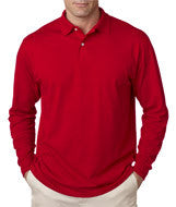 437ML Jerzees Adult SpotShield&trade; Long-Sleeve Jersey Polo True Red