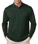437ML Jerzees Adult SpotShield&trade; Long-Sleeve Jersey Polo Forest Green