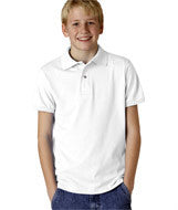 437Y Jerzees Youth SpotShield&trade; Jersey Polo White
