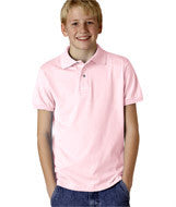 437Y Jerzees Youth SpotShield&trade; Jersey Polo Classic Pink