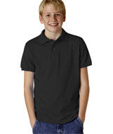 437Y Jerzees Youth SpotShield&trade; Jersey Polo Black