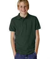 437Y Jerzees Youth SpotShield&trade; Jersey Polo Forest Green