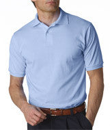 437 Jerzees Adult SpotShield&trade; Jersey Polo Light Blue