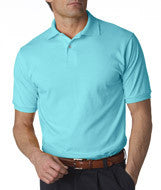 437 Jerzees Adult SpotShield&trade; Jersey Polo Scuba Blue