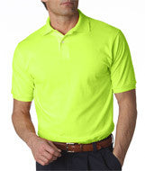 437 Jerzees Adult SpotShield&trade; Jersey Polo Safety Green (50/50)