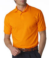 437 Jerzees Adult SpotShield&trade; Jersey Polo Safety Orange (50/50)