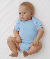 4400 Rabbit Skins Infant Baby Rib Lap-Shoulder Bodysuit Light Blue