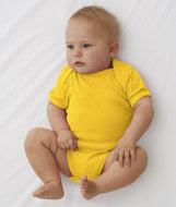 4400 Rabbit Skins Infant Baby Rib Lap-Shoulder Bodysuit Yellow