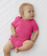 4400 Rabbit Skins Infant Baby Rib Lap-Shoulder Bodysuit Hot Pink