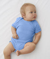4400 Rabbit Skins Infant Baby Rib Lap-Shoulder Bodysuit Carolina Blue