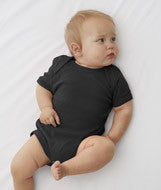 4400 Rabbit Skins Infant Baby Rib Lap-Shoulder Bodysuit Black