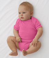 4400 Rabbit Skins Infant Baby Rib Lap-Shoulder Bodysuit Raspberry Sorbet