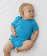 4400 Rabbit Skins Infant Baby Rib Lap-Shoulder Bodysuit Turquoise