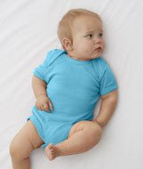 4400 Rabbit Skins Infant Baby Rib Lap-Shoulder Bodysuit Aqua