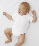 4400 Rabbit Skins Infant Baby Rib Lap-Shoulder Bodysuit White/ White Picot