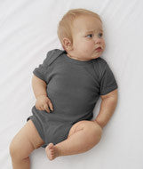 4400 Rabbit Skins Infant Baby Rib Lap-Shoulder Bodysuit Charcoal