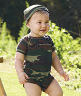 4403 Code V Infant Baby Rib Camouflage Lap Shoulder Creeper Green Woodland