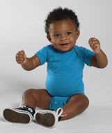 4405 Rabbit Skins Infant Vintage Fine Jersey Lap Shoulder Bodysuit Vintage Turquoise
