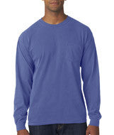 4410 Chouinard Adult Garment-Dyed Heavyweight Long-Sleeve Pocket Tee Flo Blue PgmDye