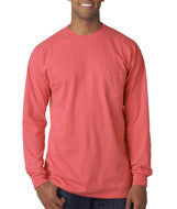 4410 Chouinard Adult Garment-Dyed Heavyweight Long-Sleeve Pocket Tee Neon Red Orange PgmDye