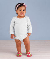 4411 Rabbit Skins Infant Baby Rib Lap-Shoulder Long-Sleeve Bodysuit White