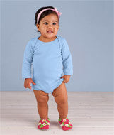 4411 Rabbit Skins Infant Baby Rib Lap-Shoulder Long-Sleeve Bodysuit Light Blue