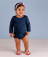 4411 Rabbit Skins Infant Baby Rib Lap-Shoulder Long-Sleeve Bodysuit Navy