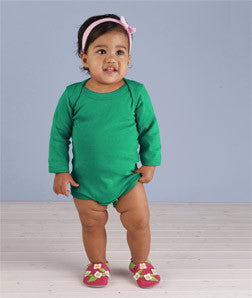 4411 Rabbit Skins Infant Baby Rib Long Sleeve Creeper Kelly