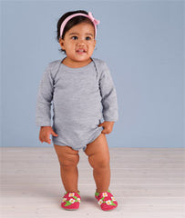 4411 Rabbit Skins Infant Baby Rib Long-Sleeve Creeper Heather (93/7)