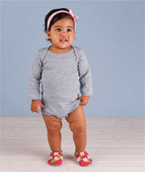 4411 Rabbit Skins Infant Baby Rib Lap-Shoulder Long-Sleeve Bodysuit Heather (93/7)
