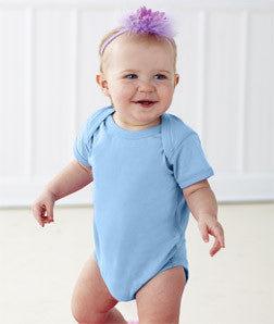 4424 Rabbit Skins Infant Fine Cotton Jersey Lap Shoulder Bodysuit Light Blue