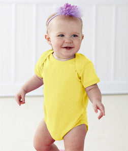 4424 Rabbit Skins Infant Fine Cotton Jersey Lap Shoulder Bodysuit Yellow