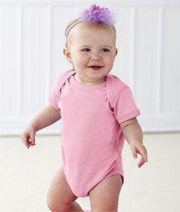 4424 Rabbit Skins Infant Fine Cotton Jersey Lap Shoulder Bodysuit Pink