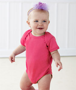4424 Rabbit Skins Infant Fine Cotton Jersey Lap Shoulder Bodysuit Hot Pink