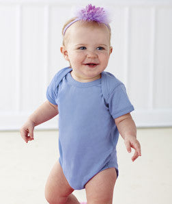 4424 Rabbit Skins Infant Fine Cotton Jersey Lap Shoulder Bodysuit Carolina Blue